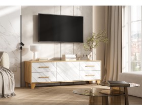 Ирис Тумба ТВ 1500 Браш Вайт, Дуб Крафт