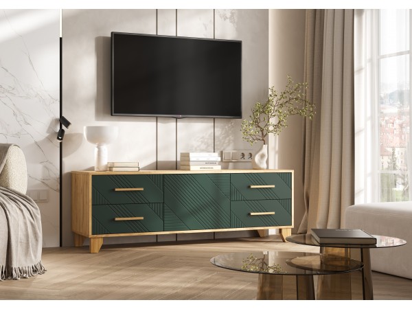 Ирис Тумба ТВ 1500 Браш Мени Грин, Дуб Крафт