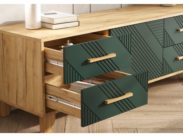 Ирис Тумба ТВ 1500 Браш Мени Грин, Дуб Крафт