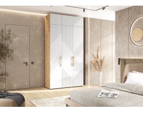 Ирис Антресоль к шкафу 1350 Браш Вайт, Дуб Крафт