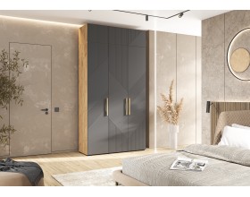 Ирис Антресоль к шкафу 1350 Браш Графит, Дуб Крафт