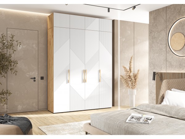 Ирис Антресоль к шкафу 1800 Браш Вайт, Дуб Крафт