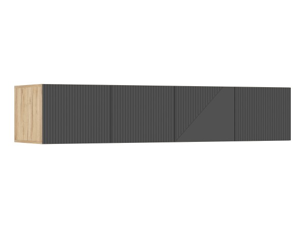 Ирис Антресоль к шкафу 1800 Браш Графит, Дуб Крафт