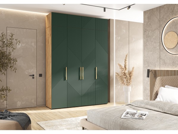 Ирис Антресоль к шкафу 1800 Браш Мени Грин, Дуб Крафт