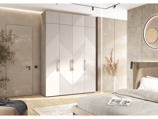 Ирис Антресоль к шкафу 1800 Кашемир, Дуб Крафт серый