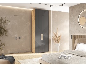 Ирис Антресоль к шкафу 900 Браш Графит, Дуб Крафт