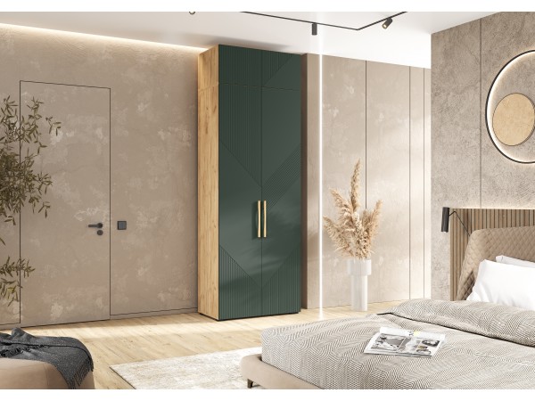 Ирис Антресоль к шкафу 900 Браш Мени Грин, Дуб Крафт