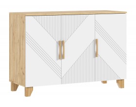 Ирис Комод 1200 Браш Вайт, Дуб Крафт
