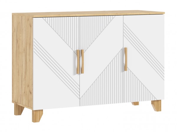 Ирис Комод 1200 Браш Вайт, Дуб Крафт