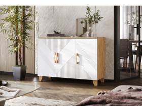 Ирис Комод 1200 Браш Вайт, Дуб Крафт