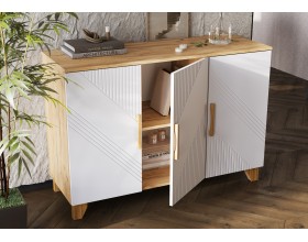 Ирис Комод 1200 Браш Вайт, Дуб Крафт