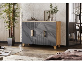 Ирис Комод 1200 Браш Графит, Дуб Крафт