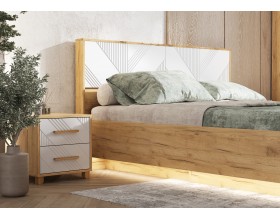 Ирис Кровать парящая 1,6м Браш Вайт/Дуб Крафт, Дуб Крафт