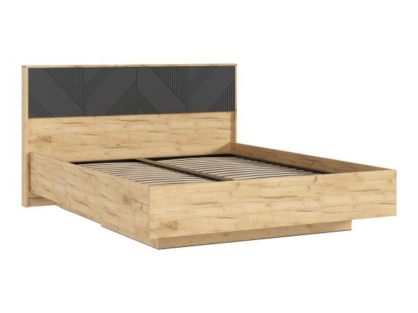 Ирис Кровать парящая 1,6м Браш Графит/Дуб Крафт, Дуб Крафт