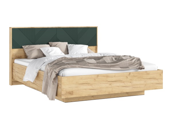 Ирис Кровать парящая 1,6м Браш Мени Грин/Дуб Крафт, Дуб Крафт