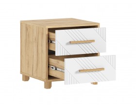 Ирис Тумбы прикроватные 2 шт. Браш Вайт, Дуб Крафт