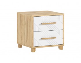 Ирис Тумбы прикроватные 2 шт. Браш Вайт, Дуб Крафт