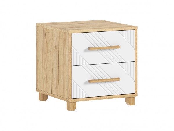 Ирис Тумбы прикроватные 2 шт. Браш Вайт, Дуб Крафт