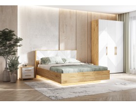 Ирис Тумбы прикроватные 2 шт. Браш Вайт, Дуб Крафт