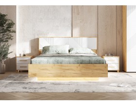 Ирис Тумбы прикроватные 2 шт. Браш Вайт, Дуб Крафт