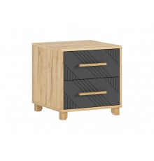Ирис Тумбы прикроватные 2 шт. Браш Графит, Дуб Крафт
