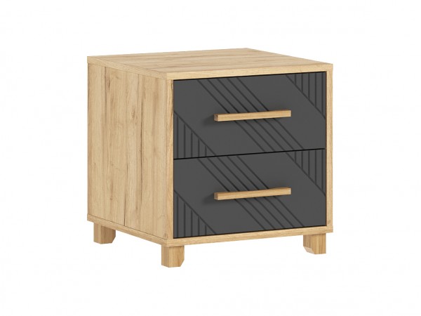 Ирис Тумбы прикроватные 2 шт. Браш Графит, Дуб Крафт