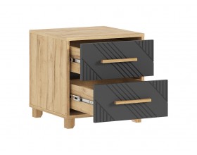 Ирис Тумбы прикроватные 2 шт. Браш Графит, Дуб Крафт