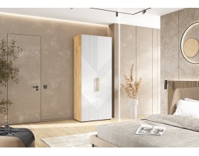 Ирис Шкаф 2-створчатый 900 Браш Вайт, Дуб Крафт