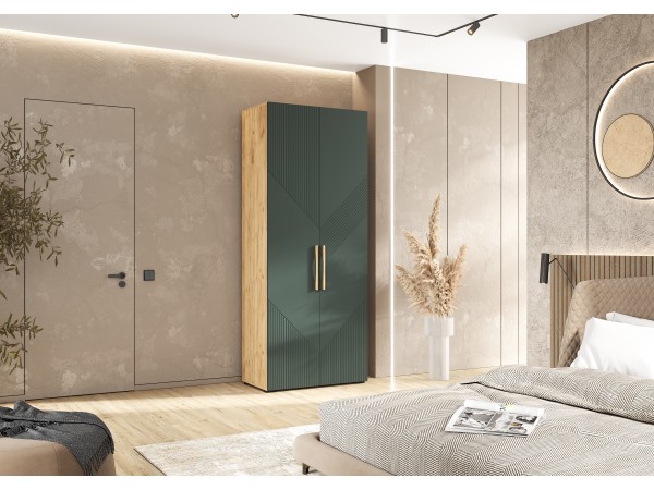 Ирис Шкаф 2-створчатый 900 Браш Мени Грин, Дуб Крафт