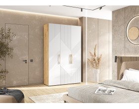 Ирис Шкаф 3-створчатый 1350 Браш Вайт, Дуб Крафт