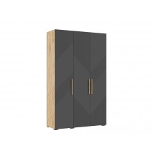 Ирис Шкаф 3-створчатый 1350 Браш Графит, Дуб Крафт
