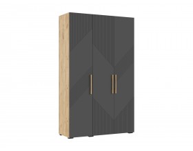 Ирис Шкаф 3-створчатый 1350 Браш Графит, Дуб Крафт