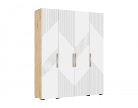 Ирис Шкаф 4-створчатый 1800 Браш Вайт, Дуб Крафт