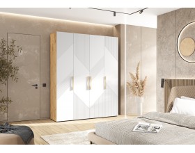 Ирис Шкаф 4-створчатый 1800 Браш Вайт, Дуб Крафт