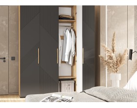 Ирис Шкаф 4-створчатый 1800 Браш Графит, Дуб Крафт