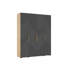 Ирис Шкаф 4-створчатый 1800 Браш Графит, Дуб Крафт
