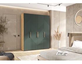 Ирис Шкаф 4-створчатый 1800 Браш Мени Грин, Дуб Крафт