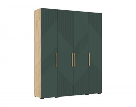 Ирис Шкаф 4-створчатый 1800 Браш Мени Грин, Дуб Крафт