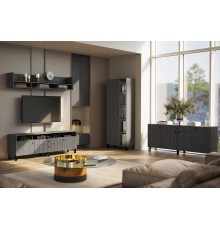 Гостиная Оливия компоновка 1 Графит Софт, Графит