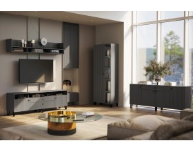 Гостиная Оливия компоновка 1 Графит Софт, Графит