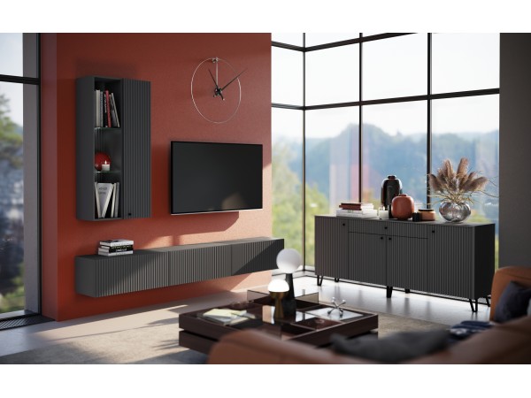 Гостиная Оливия компоновка 2 Графит Софт, Графит