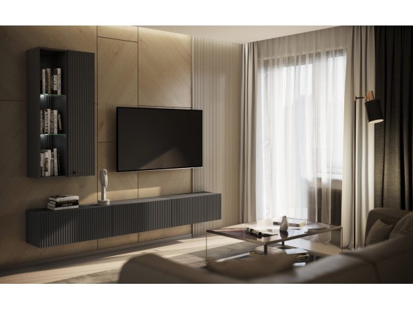 Гостиная Оливия компоновка 3 Графит Софт, Графит