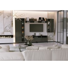 Гостиная Оливия компоновка 4 Графит Софт, Графит