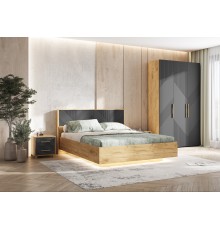 Спальня Ирис Браш Графит, Дуб Крафт