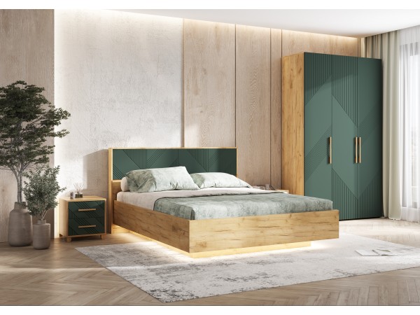 Спальня Ирис Браш Мени Грин, Дуб Крафт