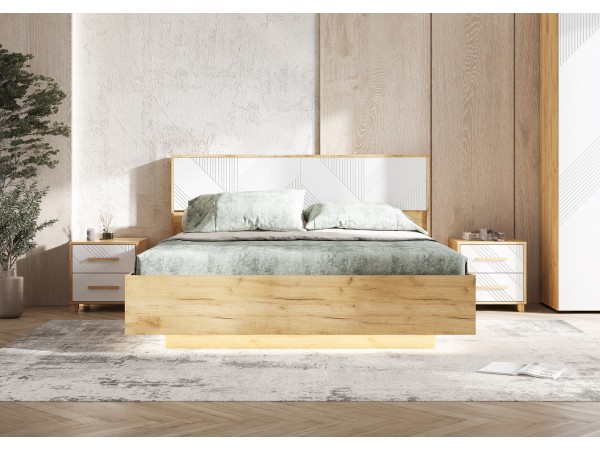 Спальня Ирис Браш Вайт, Дуб Крафт