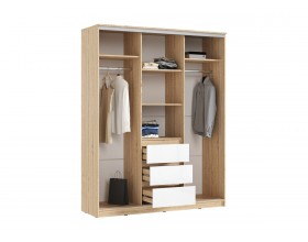 Челси Шкаф-купе 1600 Белый глянец, Дуб сонома