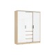 Челси Шкаф-купе 1600 Белый глянец, Дуб сонома