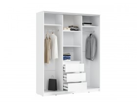 Челси Шкаф-купе 1600 Белый глянец, Белый