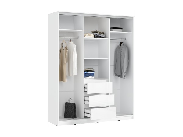 Челси Шкаф-купе 1600 Белый глянец, Белый
